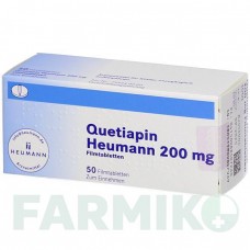 КВЕТИАПИН (QUETIAPIN) 200 мг таблетки 50 шт - Кветиапин HEUMANN PHARMA