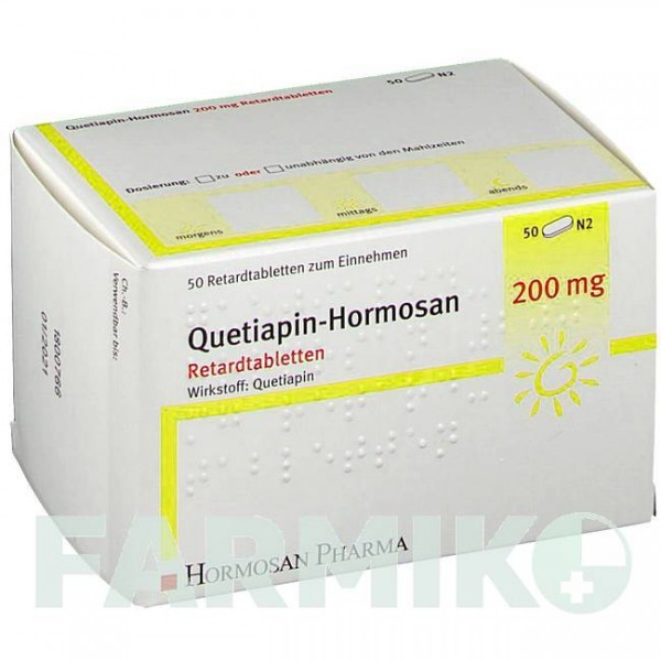 КВЕТИАПИН (QUETIAPIN) 200 мг таблетки 50 шт - Кветиапин HORMOSAN PHARMA