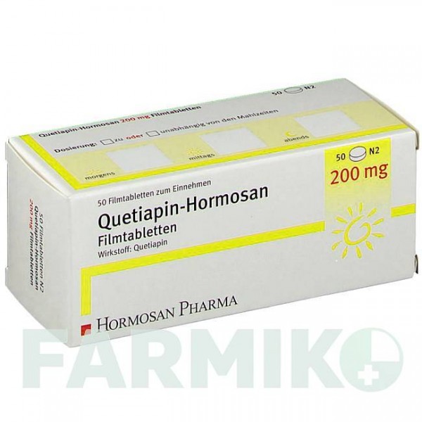 КВЕТІАПІН (QUETIAPIN) 200 мг таблетки 50 шт - Кветіапін HORMOSAN PHARMA