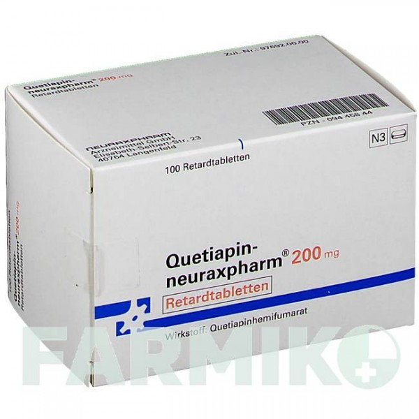 КВЕТИАПИН (QUETIAPIN) 200 мг таблетки 100 шт - Кветиапин NEURAXPHARM