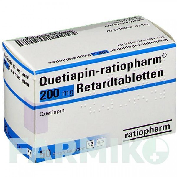 КВЕТИАПИН (QUETIAPIN) 200 мг таблетки 50 шт - Кветиапин RATIOPHARM
