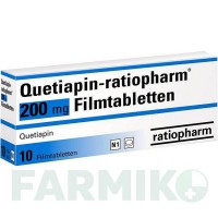 КВЕТІАПІН (QUETIAPIN) 200 мг таблетки 10 шт - Кветіапін RATIOPHARM