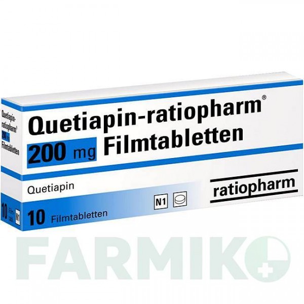 КВЕТИАПИН (QUETIAPIN) 200 мг таблетки 10 шт - Кветиапин RATIOPHARM