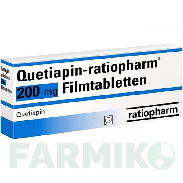 КВЕТІАПІН (QUETIAPIN) 200 мг таблетки 20 шт - Кветіапін RATIOPHARM