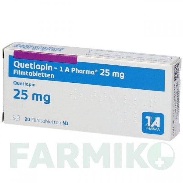 КВЕТИАПИН (QUETIAPIN) 25 мг таблетки 20 шт - Кветиапин 1 A PHARMA