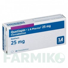 КВЕТИАПИН (QUETIAPIN) 25 мг таблетки 10 шт - Кветиапин 1 A PHARMA