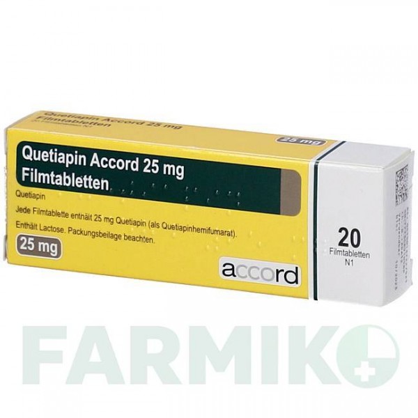 КВЕТИАПИН (QUETIAPIN) 25 мг таблетки 20 шт - Кветиапин ACCORD HEALTHCARE