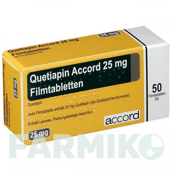 КВЕТІАПІН (QUETIAPIN) 25 мг таблетки 50 шт - Кветіапін ACCORD HEALTHCARE
