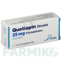 КВЕТІАПІН (QUETIAPIN) 25 мг таблетки 50 шт - Кветіапін DEVATIS