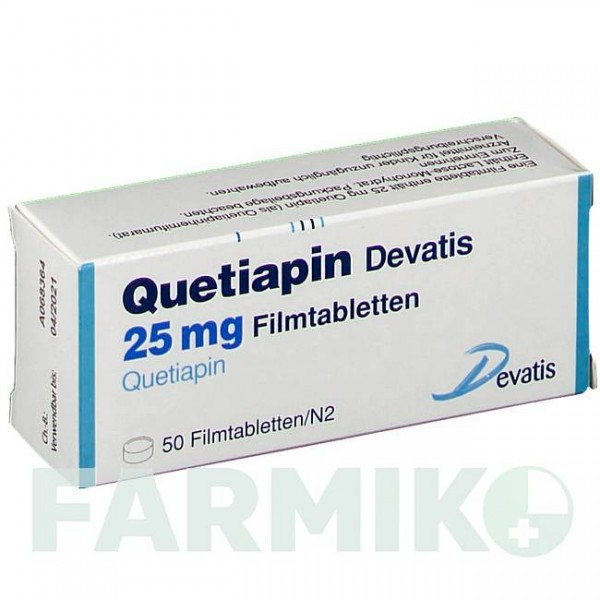 КВЕТІАПІН (QUETIAPIN) 25 мг таблетки 50 шт - Кветіапін DEVATIS