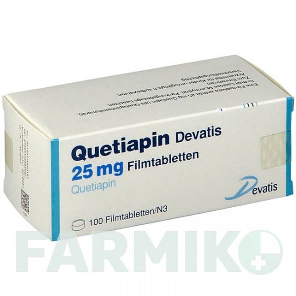 КВЕТІАПІН (QUETIAPIN) 25 мг таблетки 100 шт - Кветіапін DEVATIS
