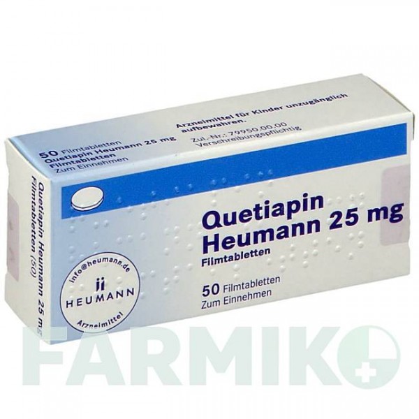 КВЕТИАПИН (QUETIAPIN) 25 мг таблетки 50 шт - Кветиапин HEUMANN PHARMA