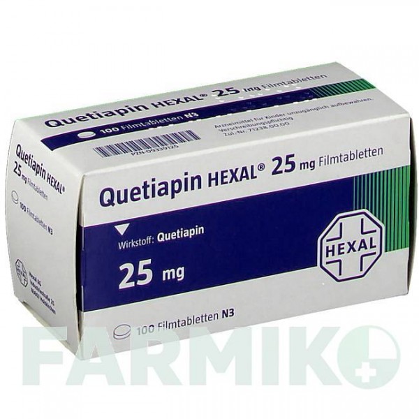 КВЕТІАПІН (QUETIAPIN) 25 мг таблетки 100 шт - Кветіапін HEXAL