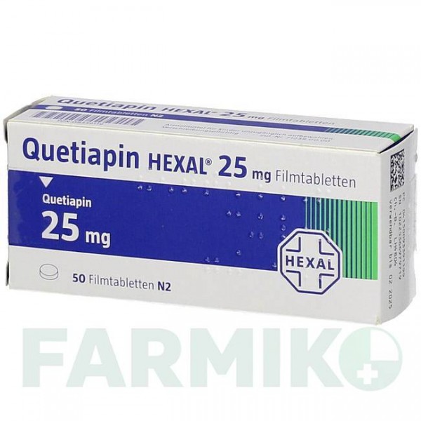 КВЕТИАПИН (QUETIAPIN) 25 мг таблетки 100 шт - Кветиапин HEXAL