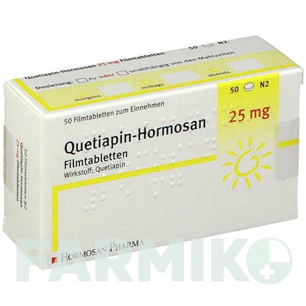 КВЕТІАПІН (QUETIAPIN) 25 мг таблетки 50 шт - Кветіапін HORMOSAN PHARMA