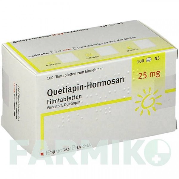 КВЕТИАПИН (QUETIAPIN) 25 мг таблетки 100 шт - Кветиапин HORMOSAN PHARMA