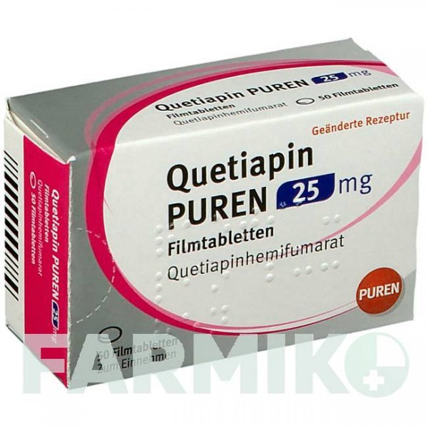 КВЕТИАПИН (QUETIAPIN) 25 мг таблетки 50 шт - Кветиапин PUREN PHARMA