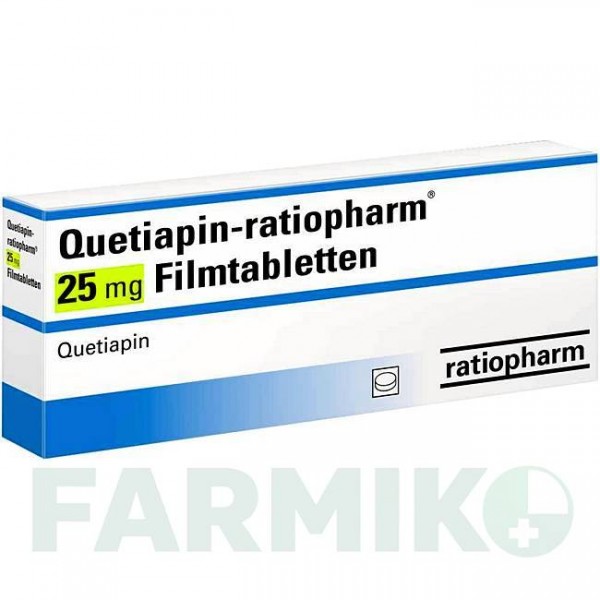 КВЕТІАПІН (QUETIAPIN) 25 мг таблетки 100 шт - Кветіапін RATIOPHARM