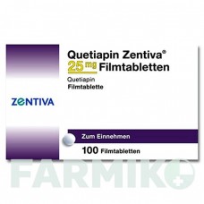 КВЕТІАПІН (QUETIAPIN) 25 мг таблетки 100 шт - Кветіапін ZENTIVA