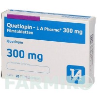 КВЕТИАПИН (QUETIAPIN) 300 мг таблетки 20 шт - Кветиапин 1 A PHARMA