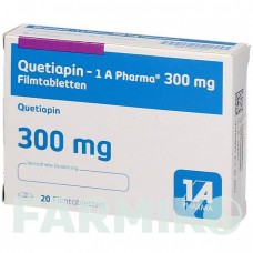 КВЕТІАПІН (QUETIAPIN) 300 мг таблетки 20 шт - Кветіапін 1 A PHARMA