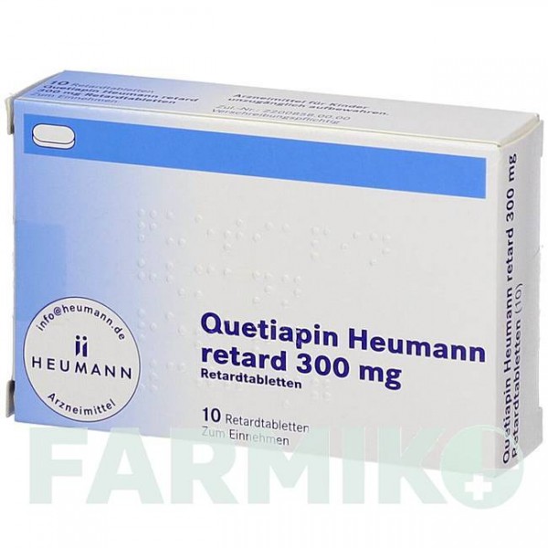 КВЕТІАПІН (QUETIAPIN) 300 мг таблетки 10 шт - Кветіапін HEUMANN PHARMA