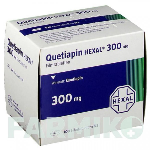КВЕТІАПІН (QUETIAPIN) 300 мг таблетки 50 шт - Кветіапін HEXAL
