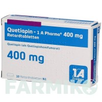 КВЕТИАПИН (QUETIAPIN) 400 мг таблетки 10 шт - Кветиапин 1 A PHARMA