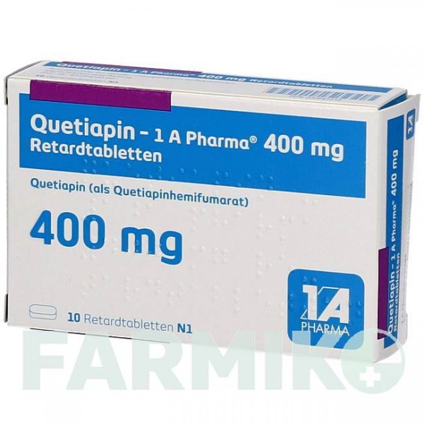 КВЕТИАПИН (QUETIAPIN) 400 мг таблетки 10 шт - Кветиапин 1 A PHARMA