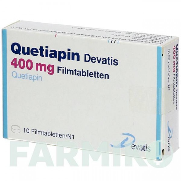 КВЕТІАПІН (QUETIAPIN) 400 мг таблетки 10 шт - Кветіапін DEVATIS