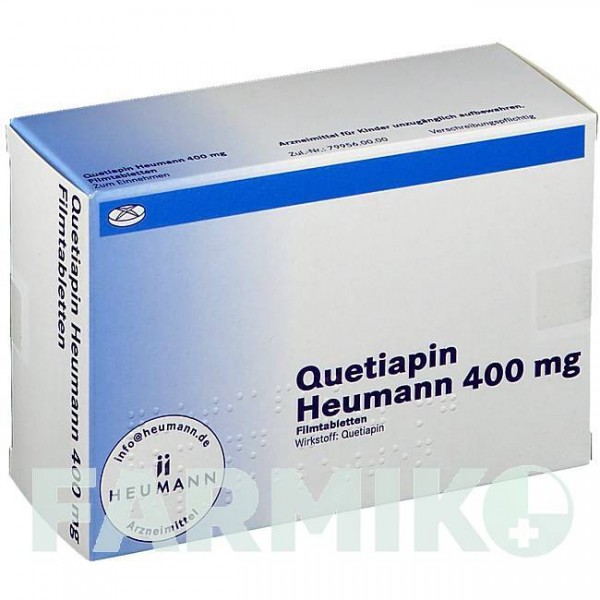 КВЕТИАПИН (QUETIAPIN) 400 мг таблетки 50 шт - Кветиапин HEUMANN PHARMA