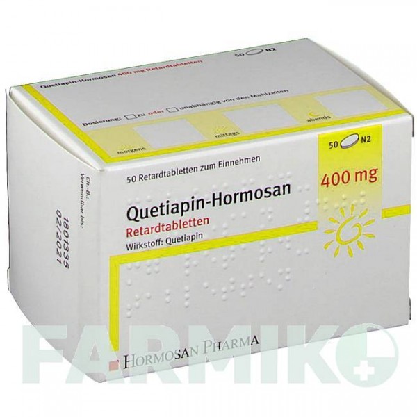КВЕТІАПІН (QUETIAPIN) 400 мг таблетки 50 шт - Кветіапін HORMOSAN PHARMA