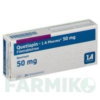 КВЕТІАПІН (QUETIAPIN) 50 мг таблетки 20 шт - Кветіапін 1 A PHARMA