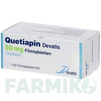 КВЕТІАПІН (QUETIAPIN) 50 мг таблетки 10 шт - Кветіапін DEVATIS