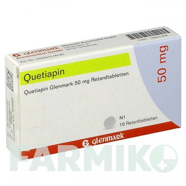 КВЕТИАПИН (QUETIAPIN) 50 мг таблетки 10 шт - Кветиапин GLENMARK