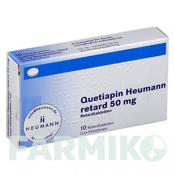 КВЕТИАПИН (QUETIAPIN) 50 мг таблетки 10 шт - Кветиапин HEUMANN PHARMA