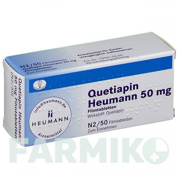 КВЕТІАПІН (QUETIAPIN) 50 мг таблетки 50 шт - Кветіапін HEUMANN PHARMA