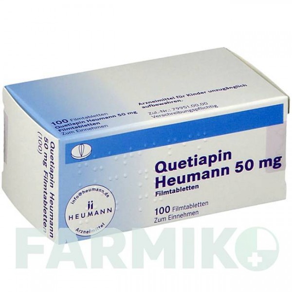 КВЕТИАПИН (QUETIAPIN) 50 мг таблетки 100 шт - Кветиапин HEUMANN PHARMA