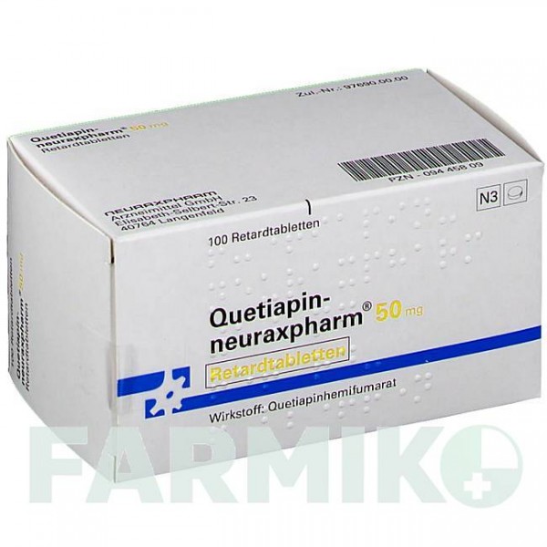 КВЕТИАПИН (QUETIAPIN) 50 мг таблетки 100 шт - Кветиапин NEURAXPHARM