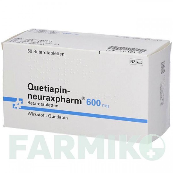КВЕТІАПІН (QUETIAPIN) 600 мг таблетки 50 шт - Кветіапін NEURAXPHARM