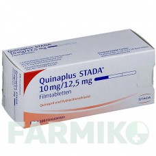 КВИНАПЛЮС (QUINAPLUS) 10 мг/12,5 мг таблетки 100 шт - Квинаприл, Гидрохлоротиазид STADAPHARM