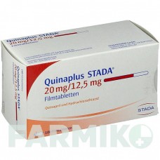 КВИНАПЛЮС (QUINAPLUS) 20 мг/12,5 мг таблетки 50 шт - Квинаприл, Гидрохлоротиазид STADAPHARM