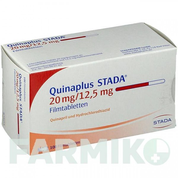 КВИНАПЛЮС (QUINAPLUS) 20 мг/12,5 мг таблетки 50 шт - Квинаприл, Гидрохлоротиазид STADAPHARM