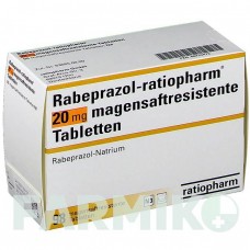 РАБЕПРАЗОЛ (RABEPRAZOL) 20 мг таблетки 98 шт - Рабепразол RATIOPHARM