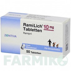 РАМІЛІХ (RAMILICH) 10 мг таблетки 50 шт - Раміприл ZENTIVA