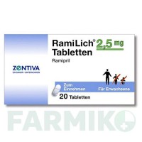 РАМИЛИХ (RAMILICH) 2,5 мг таблетки 20 шт - Рамиприл ZENTIVA