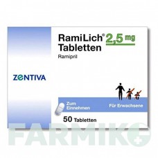 РАМІЛІХ (RAMILICH) 2,5 мг таблетки 50 шт - Раміприл ZENTIVA