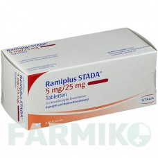 РАМІПЛЮС (RAMIPLUS) 5 мг/25 мг таблетки 100 шт - Раміприл, Гідрохлоротіазид STADAPHARM
