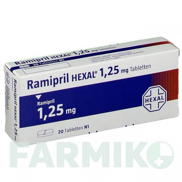 РАМИПРИЛ (RAMIPRIL) 1,25 мг таблетки 20 шт - Рамиприл HEXAL
