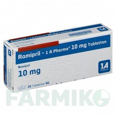 РАМІПРИЛ (RAMIPRIL) 10 мг таблетки 20 шт - Раміприл 1 A PHARMA